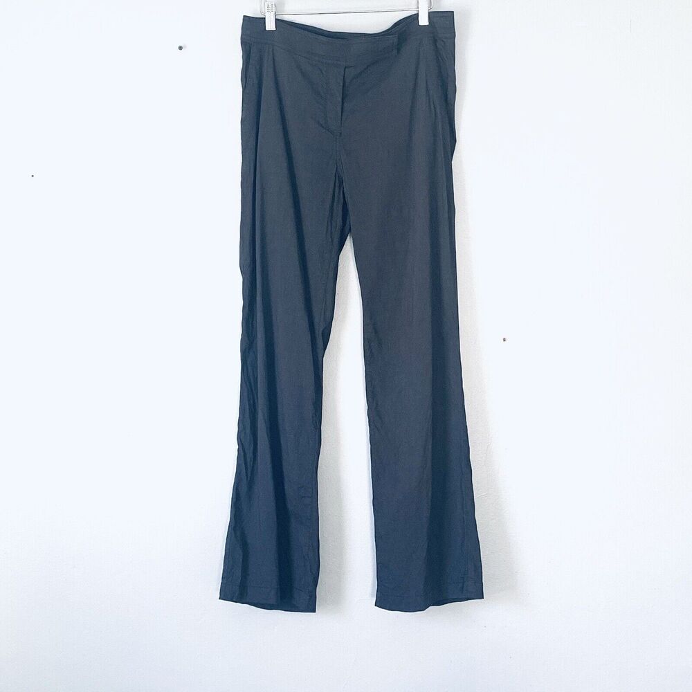 Eileen Fisher Pants Size 10 Wide Leg Gray Charcoal Minimalist Business Classic